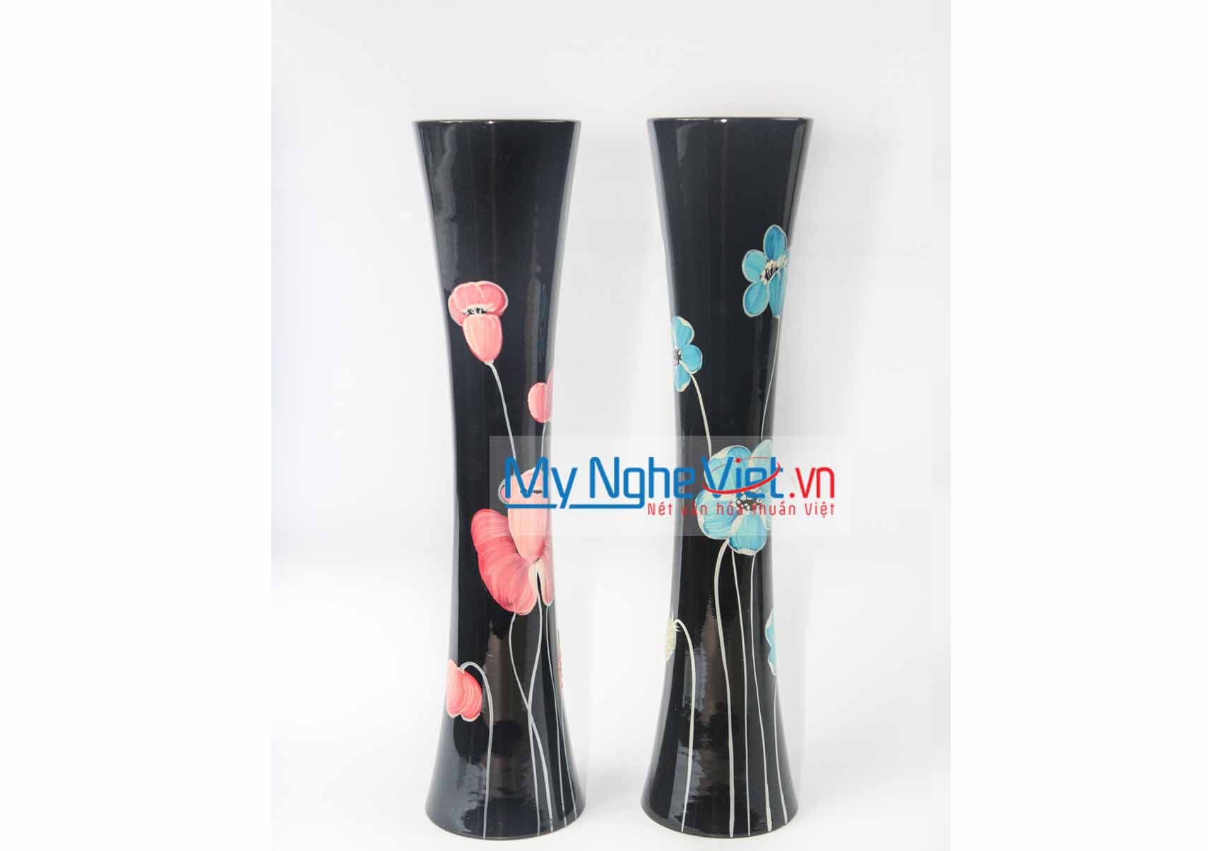 Elegant Lacquered Floral Vase | Meticulous Vietnamese Craftsmanship